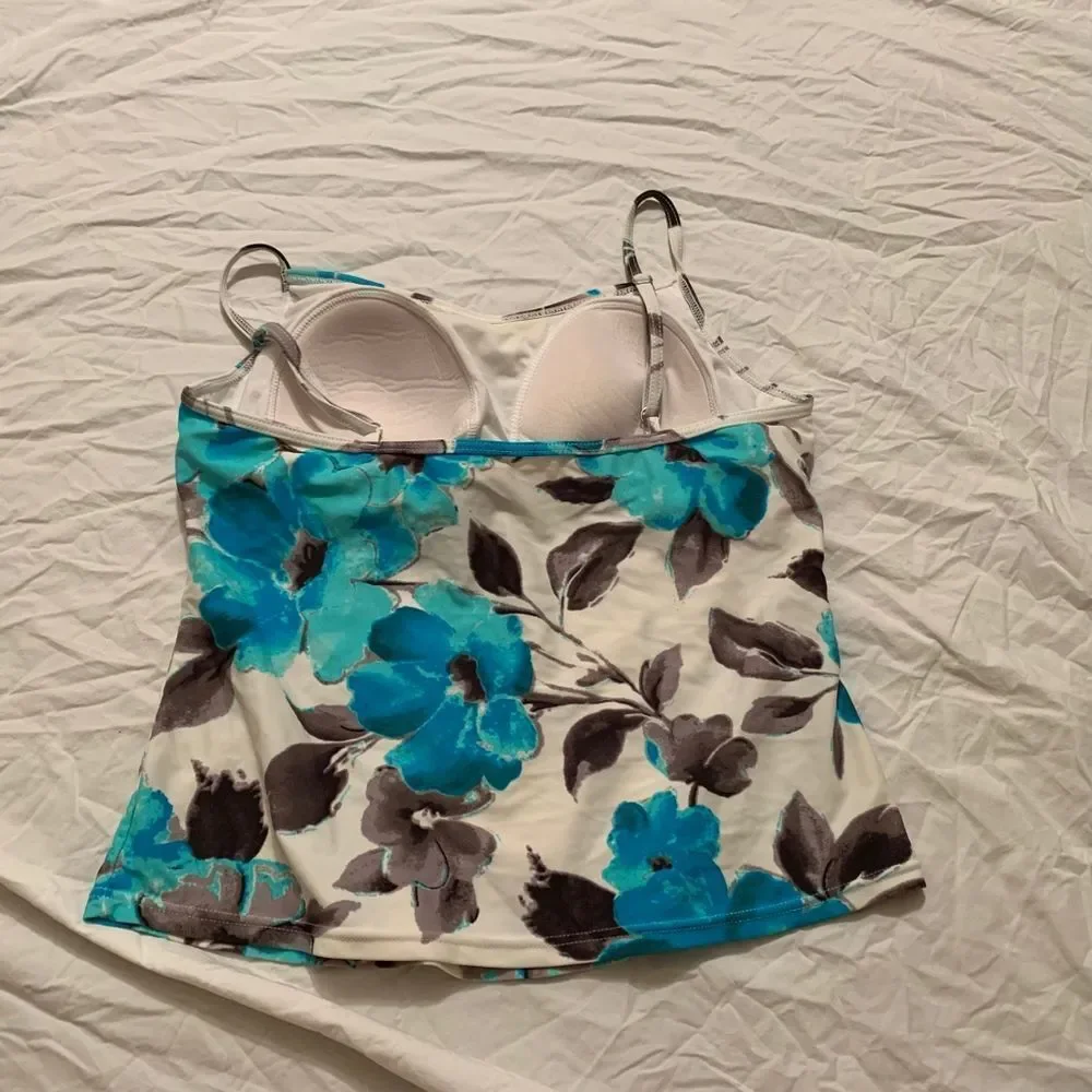 girl Antiqua L 10‎ tankini swim top padded floral